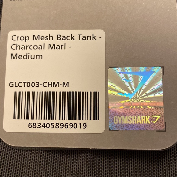 Gymshark Crop Mesh Back Tank - Charcoal Marl - Medium - Picture 7 of 9